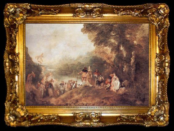framed  WATTEAU, Antoine The Pilgrimago to the Island of Cythera, ta009-2